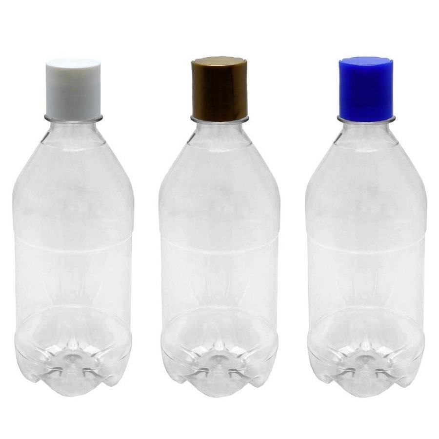 186 FRASCO PLÁSTICO CRISTAL PET 500ML COM TAMPA DISKTOP AGU - Imagem 3