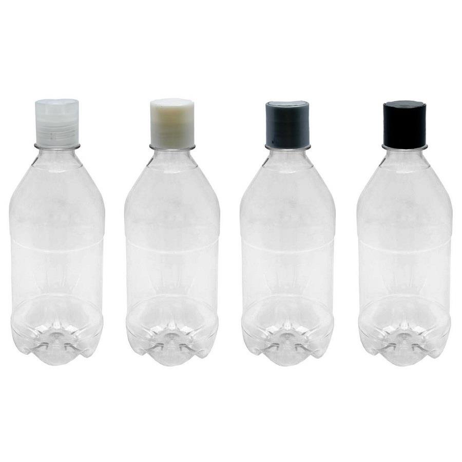 12 FRASCO PLÁSTICO CRISTAL PET 500ML COM TAMPA DISKTOP AGU