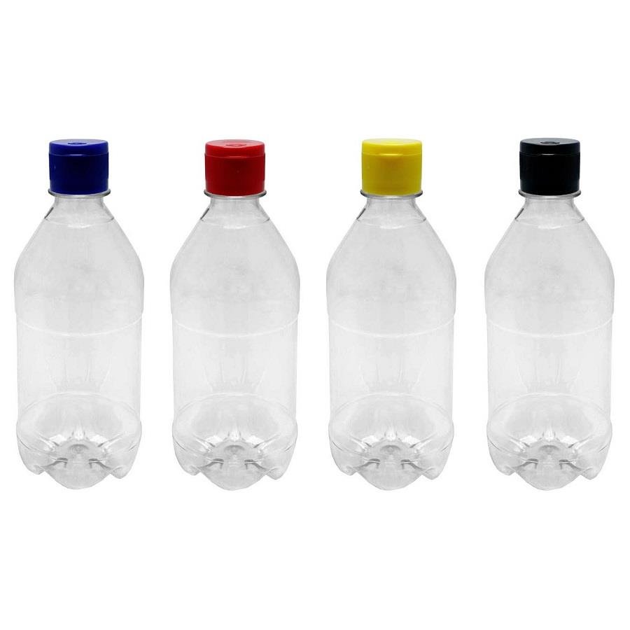 12 FRASCO PLÁSTICO CRISTAL 500ML TAMPA FLIPTOP BATOQUE AGU - Imagem 3