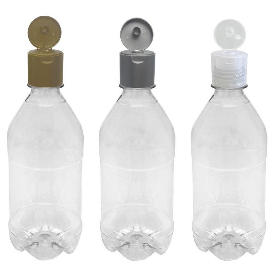 12 FRASCO PLÁSTICO CRISTAL 500ML FLIPTOP FURO ABERTO AGU - Imagem 2