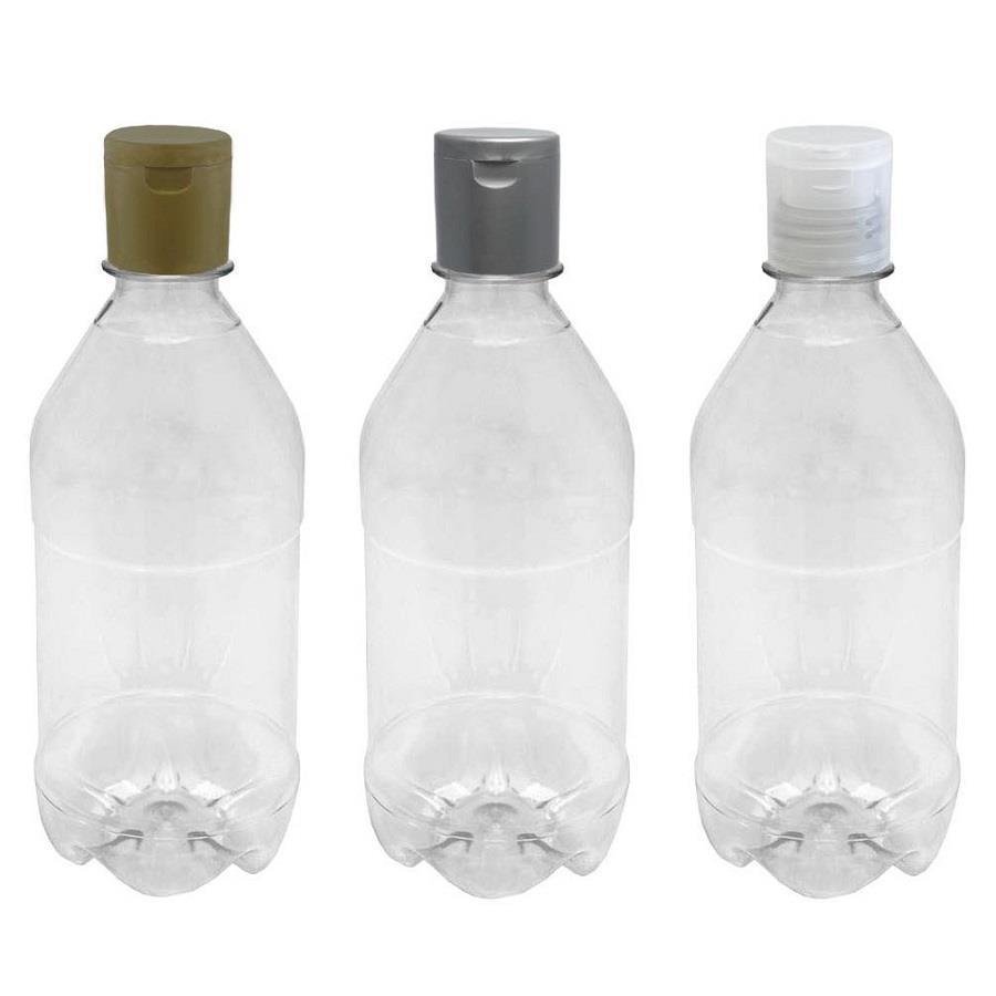 186 FRASCO PLÁSTICO CRISTAL 500ML FLIPTOP FURO ABERTO AGU - Imagem 4