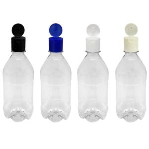 50 FRASCO PLÁSTICO CRISTAL 500ML FLIPTOP FURO ABERTO AGU