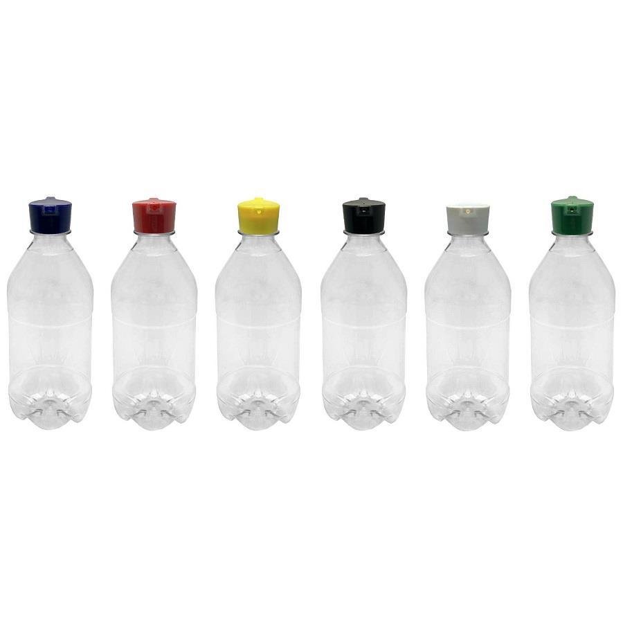 50 FRASCO PLÁSTICO CRISTAL PET 500ML TAMPA ROSCA 2 BICO AGU - Imagem 2