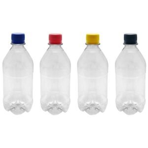 50 FRASCO PLÁSTICO CRISTAL 500ML COM TAMPA ROSCA LACRE AGU