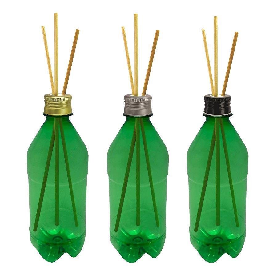 95 FRASCO PLÁSTICO VERDE PET 500ML TAMPA DIFUSOR VARETA AGU