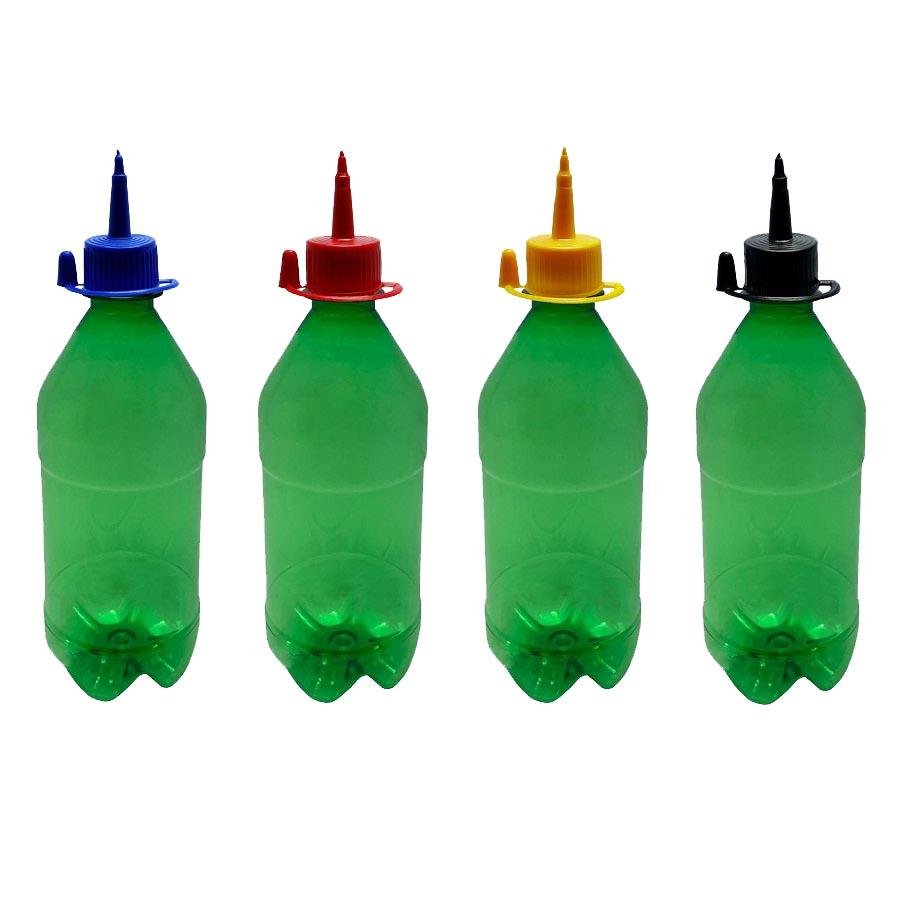 12 FRASCO PLÁSTICO VERDE PET 500ML BICO APLICADOR AGU