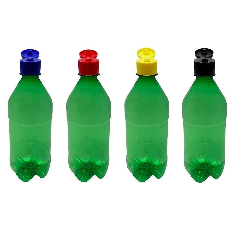 680 FRASCO PLÁSTICO VERDE 500ML TAMPA FLIPTOP BATOQUE AGU