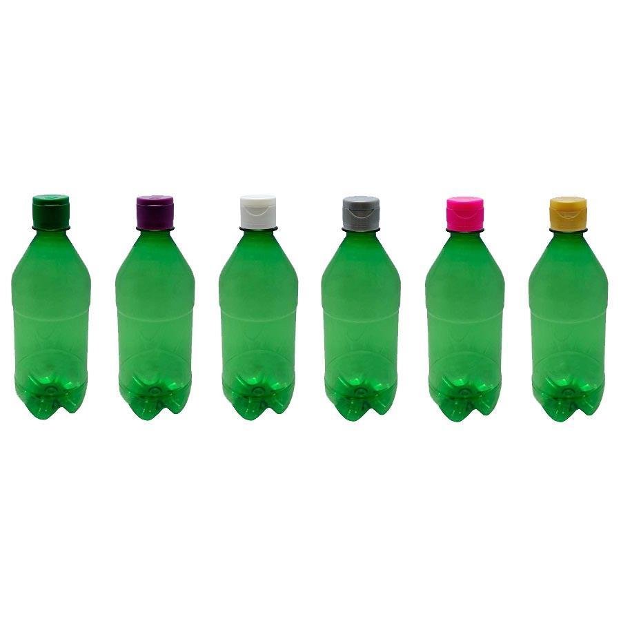 95 FRASCO PLÁSTICO VERDE 500ML TAMPA FLIPTOP BATOQUE AGU - Imagem 4