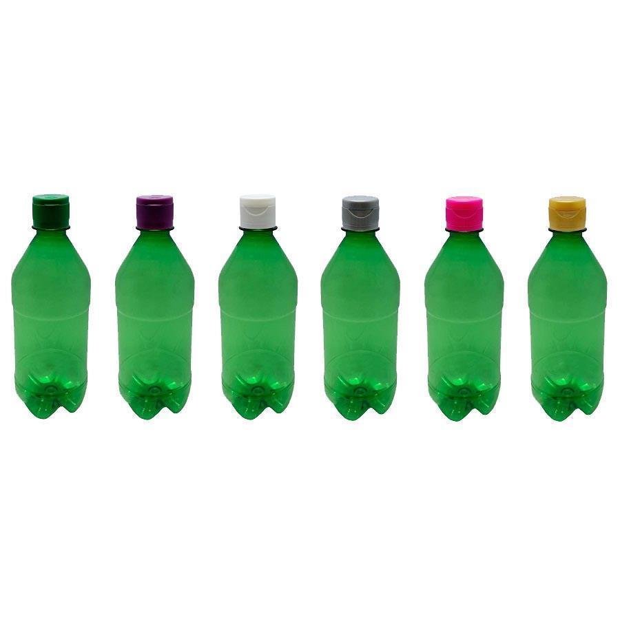680 FRASCO PLÁSTICO VERDE 500ML TAMPA FLIPTOP BATOQUE AGU - Imagem 4