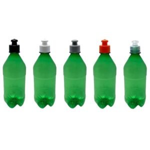 95 FRASCO PLÁSTICO VERDE PET 500ML COM TAMPA PUSHPULL AGU