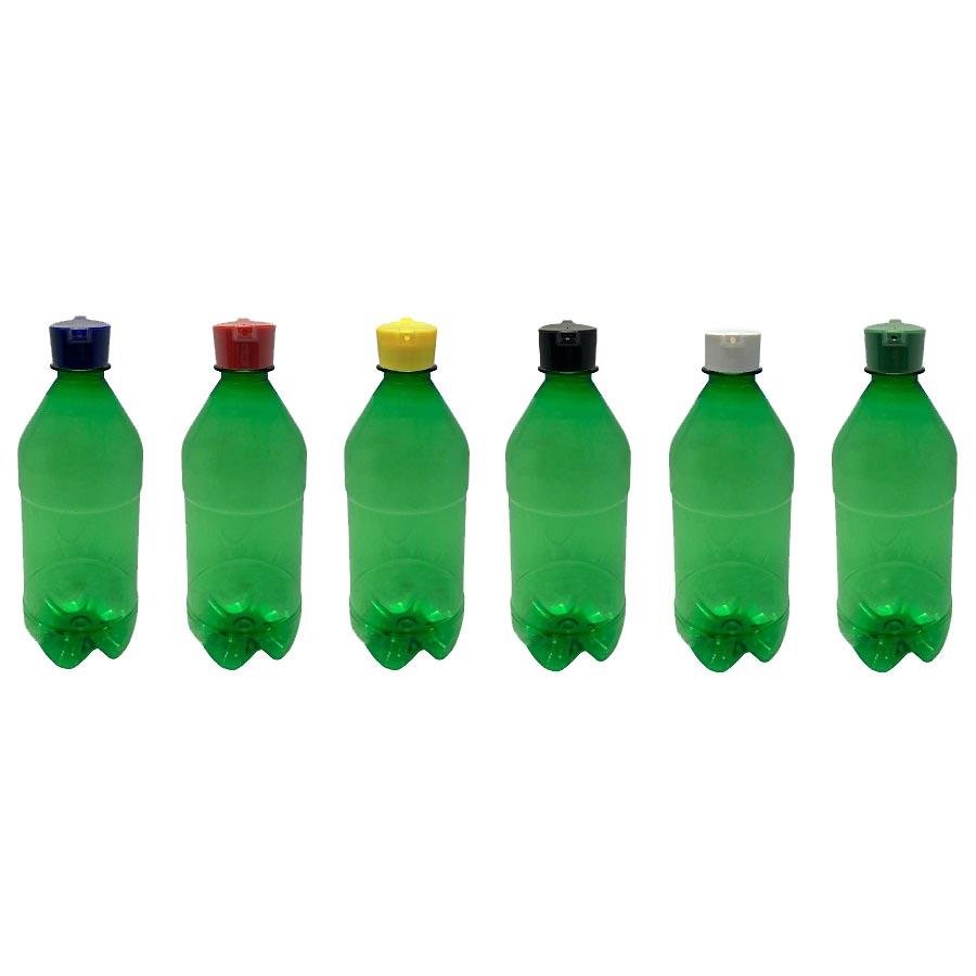95 FRASCO PLÁSTICO VERDE PET 500ML TAMPA ROSCA 2 BICO AGU - Imagem 2
