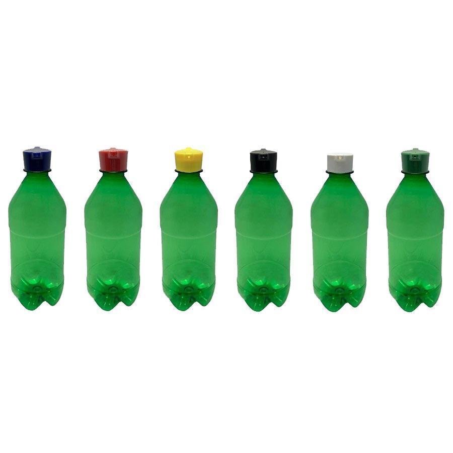 680 FRASCO PLÁSTICO VERDE PET 500ML TAMPA ROSCA 2 BICO AGU - Imagem 2