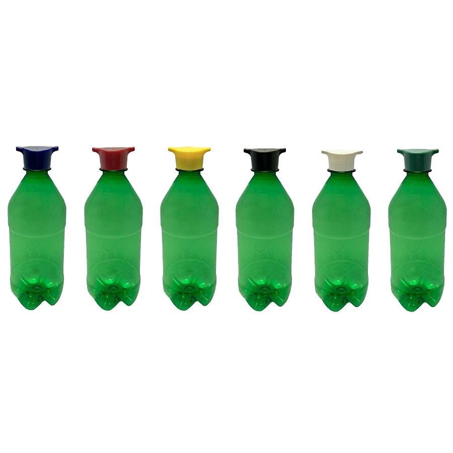 95 FRASCO PLÁSTICO VERDE PET 500ML TAMPA ROSCA 2 BICO AGU