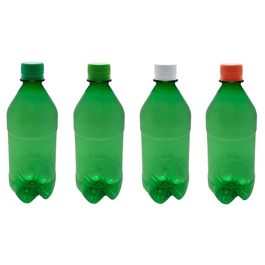 12 FRASCO PLÁSTICO VERDE 500ML COM TAMPA ROSCA LACRE AGU - Imagem 2