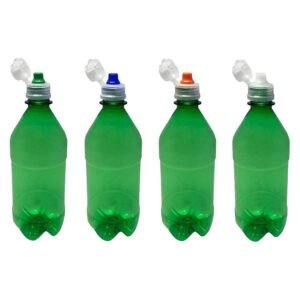 50 FRASCO PLÁSTICO VERDE PET 500ML TAMPA SPORT FLIPTOP AGU