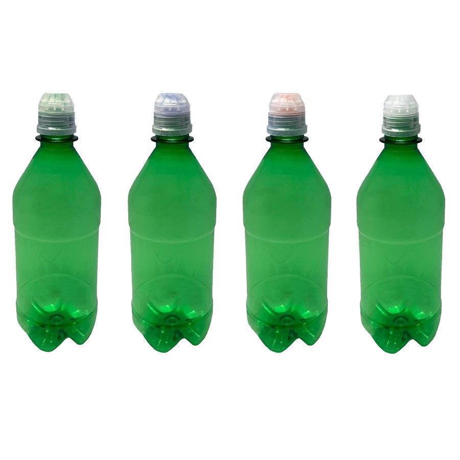 95 FRASCO PLÁSTICO VERDE PET 500ML TAMPA SPORT FLIPTOP AGU - Imagem 2