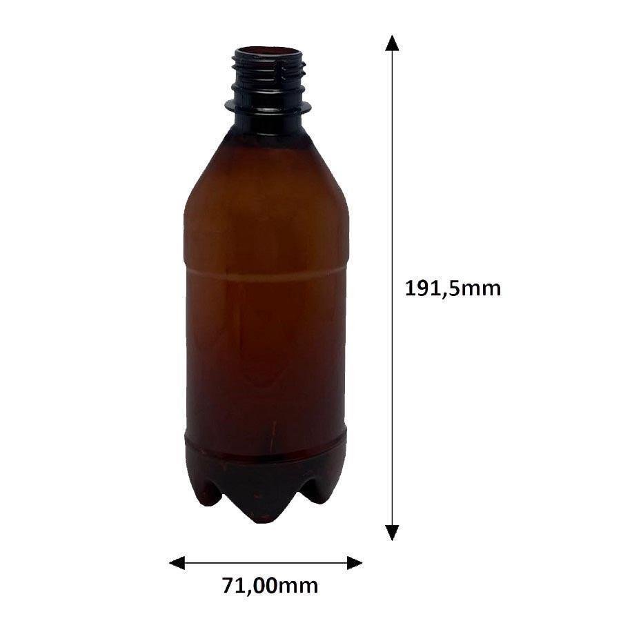 186 FRASCO PLÁSTICO AMBAR PET 500ML COM TAMPA L BATOQUE AGU - Imagem 6