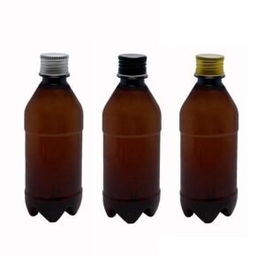95 FRASCO PLÁSTICO AMBAR PET 500ML COM TAMPA L BATOQUE AGU