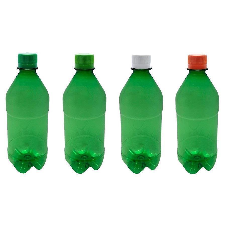 186 FRASCO PLÁSTICO VERDE PET 500ML COM TAMPA S BATOQUE AGU - Imagem 2