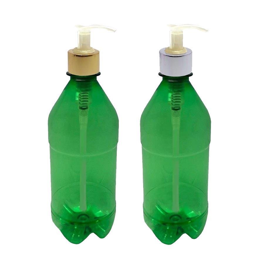 38 FRASCO PLÁSTICO VERDE PET 500ML VALVULA BICO PATO L AGU