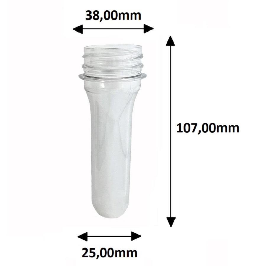 22 PREFORMA CRISTAL 38ML PET 28G TUBETE 10,7CM ROSC C LACRE - Imagem 6