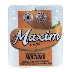 4 FARDO 12 PACOTES TOALHA DE PAPEL MAXIM FOLHA DUPLA 2 ROLOS