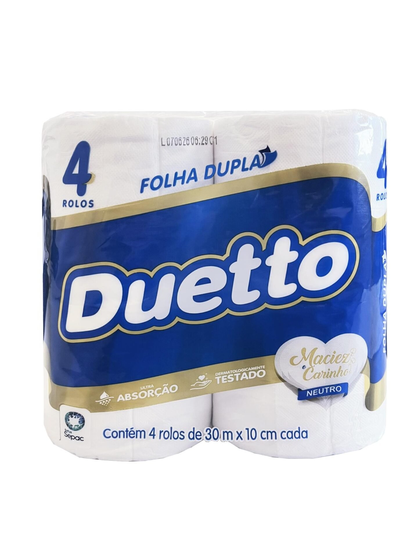 2 FARDO 16 PCT PAPEL HIGIÊNICO DUETTO FOLHA DUPLA 4 ROLOS - Imagem 2
