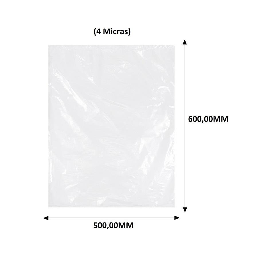 10 PCT SACO PLÁSTICO TRANSPARENTE PE 50X60 4 MICRA C/ 100 - Imagem 3